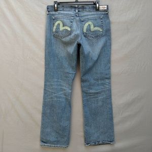 Evisu puma Straight Leg Jeans Distressed Wash